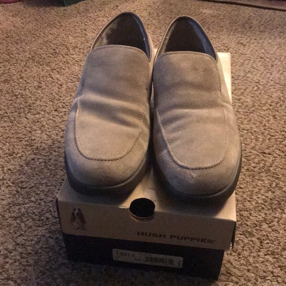 Hush puppies suede loafers pewter brown 11EW main image 4
